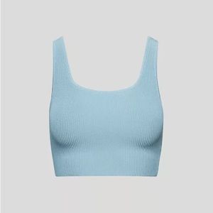 Babaton Sculpt Knit cropped tank in dream blue